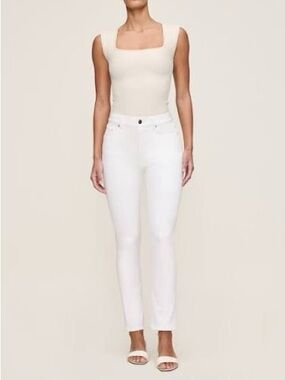 DL1961 Mara Straight Mid Rise Instasculpt Ankle Jeans Milk 16W